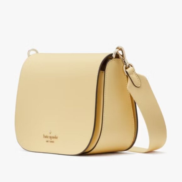 kate spade Handbags - Kate Spade New York Soft Yellow Madison Saffiano Leather Saddle Bag